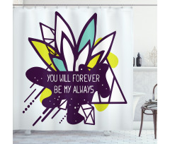 Flower and Love Message Art Shower Curtain