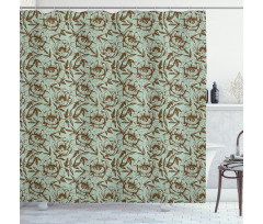 Vintage Romance Floral Shower Curtain