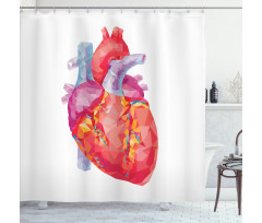 Polygon Art Human Heart Shower Curtain