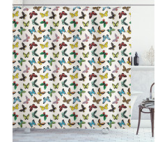 Colorful Butterflies Fun Shower Curtain