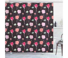 Romantic Valentine's Rose Shower Curtain