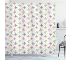 Pastel Colorful Butterflies Shower Curtain