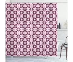 Vintage Tile Floral Shower Curtain