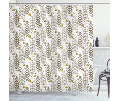 Triangle Branch and Spots Shower Curtain