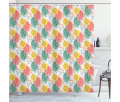 Pastel Botany on Spots Shower Curtain