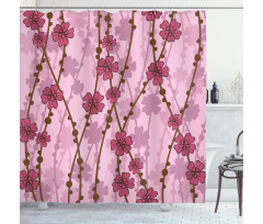 Flora Curly Branches Shower Curtain