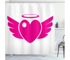 Heart with Wings Eros Romantic Shower Curtain