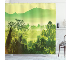 Monochrome Nature Scene Shower Curtain