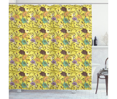 Colorful Flourish Pattern Shower Curtain