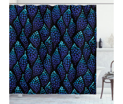 Dotted Waves Illustration Shower Curtain