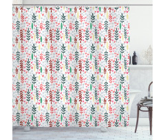 Colorful Hand Drawn Nature Shower Curtain