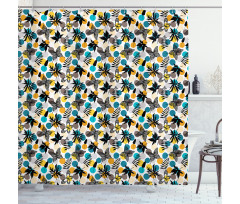 Spring Bugs and Leaves Shower Curtain