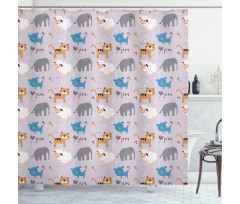 Sheep Elephant Pig Dog Shower Curtain