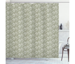 Abstract Banana Leaves Shower Curtain