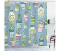 Houseplants Succulents Shower Curtain
