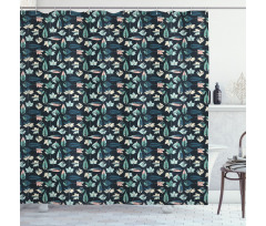 Weathered Pastel Foliage Shower Curtain