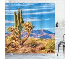 Landscape and Prickle Plant Shower Curtain