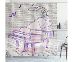 Hand Drawn Doodle Musical Shower Curtain