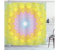 Round Wreath Colorful Shower Curtain