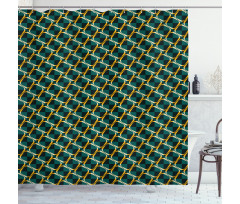 Checkered Pattern Rings Shower Curtain