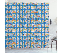 Botanical Flowers and Leaves Shower Curtain