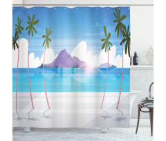 Summer Seaside with Palms Shower Curtain
