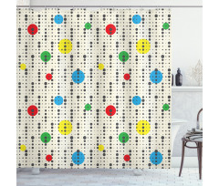 Simplistic Colored Dots Shower Curtain