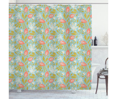 Retro Blossom Rough Rose Shower Curtain