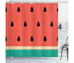 Minimalistic Watermelon Art Shower Curtain