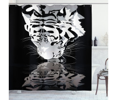 Tiger Drinking Water Shower Curtain