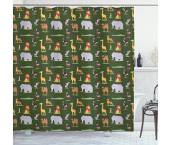 Childish Cartoon Savannah Shower Curtain