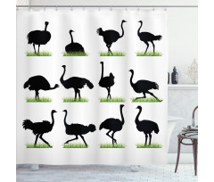 Animal Silhouette Grass Shower Curtain