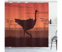 Sunset Silhouette Wild Bird Shower Curtain