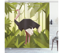 Jungle Animal Fractal Style Shower Curtain