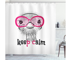 Hipster Animal and Glasses Shower Curtain