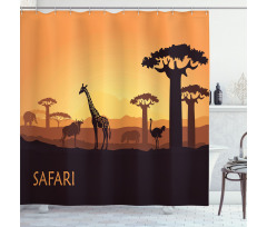 Exotic and Pastoral Sunset Shower Curtain
