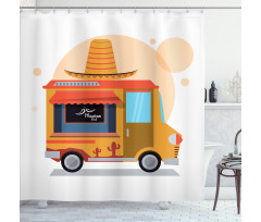 Mexican Food Delivery Truck Shower Curtain