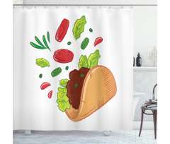 Mexican Tortilla with Veggies Shower Curtain