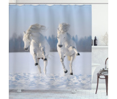 Purebred Horses Wild Shower Curtain