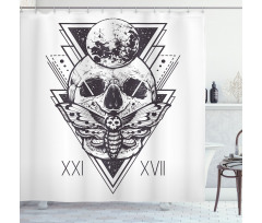 Hipster Tattoo Skull Shower Curtain