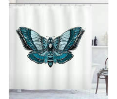 Skull on Butterfly Body Shower Curtain