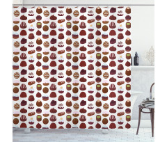 Bakery Sweets Patterns Shower Curtain