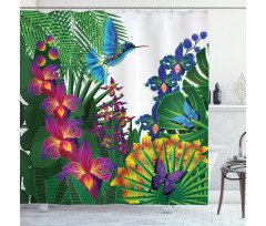 Vibrant Tropical Jungle Shower Curtain