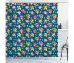 Watercolor Flowers Shower Curtain