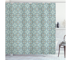 Abstract Tile Lattice Mosaic Shower Curtain