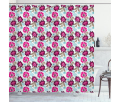 Abstract Marsala Blossoms Shower Curtain