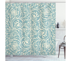 Vintage Floral Curls Shower Curtain