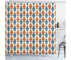 Fifties Style Motifs Vintage Shower Curtain