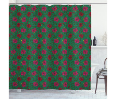 Blossoming Exotic Hibiscus Shower Curtain