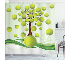 Tennis Balls Pattern Shower Curtain